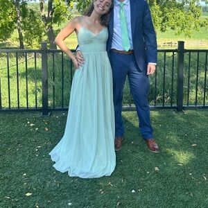 Azazie Light Green Dress